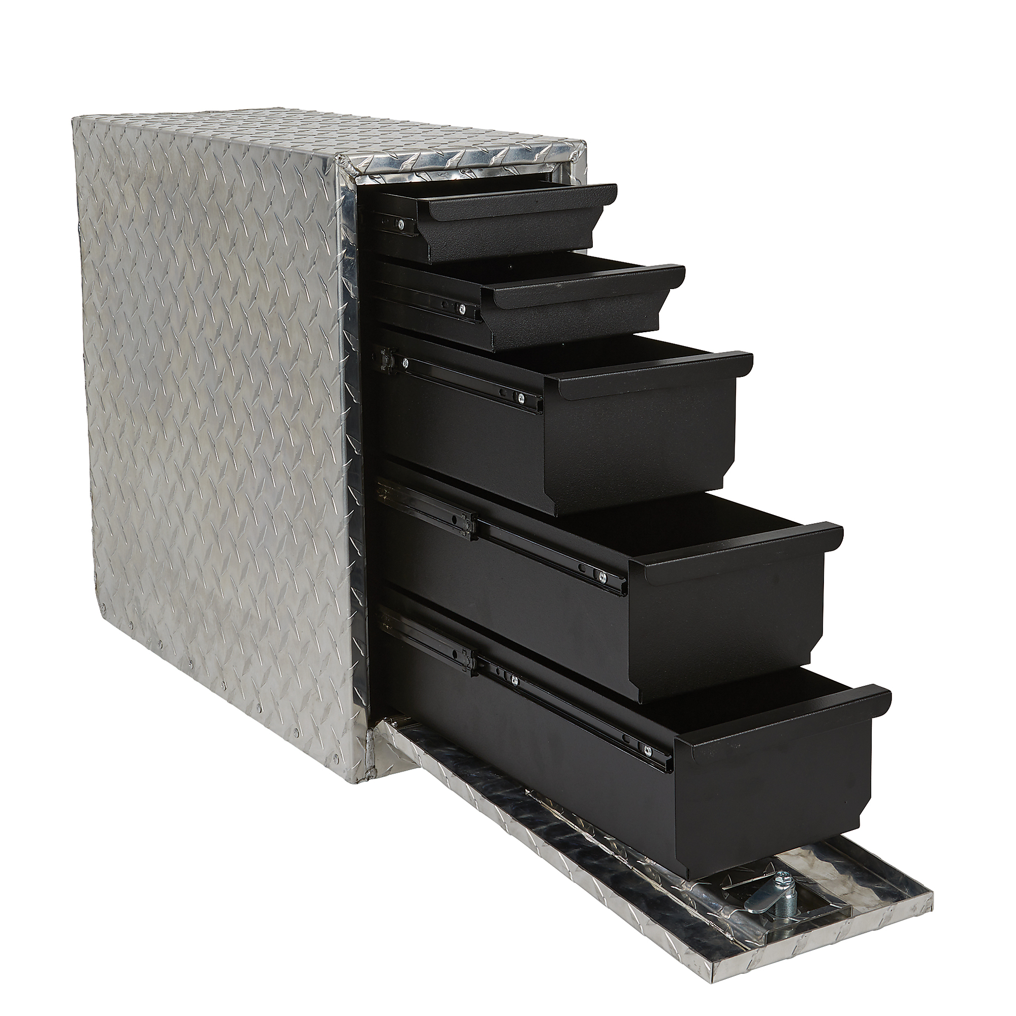 Ironton 5-Drawer Sidebed Storage Truck Box, Aluminum, 20in.–47in.W